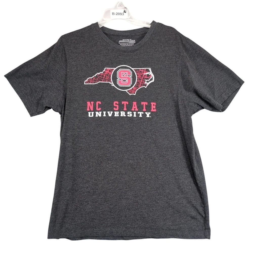 NC State University Gray T-Shirt Mens L Wolfpack Logo North Carolina College